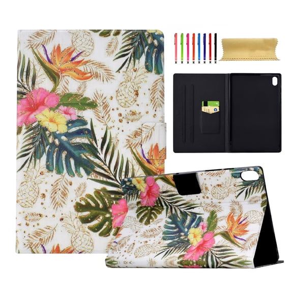 for iPad mini 6th Gen 8.3" 2021 Case, Pattern PU Leather Full Body Protective Adjustable Stand Cover with Card Pocket Folio Flip Case Cover for iPad mini 6th Gen 8.3" 2021, Golden Pineapple