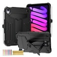 thumbnail image 1 of for iPad mini 6th Gen 8.3" 2021 Case with Pencil Holder & Kickstand, Shockproof Drop Proof Kids Friendly Rugged Full Body Protective Case Cover for iPad mini 6th Gen 8.3" 2021, Black, 1 of 4