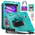 thumbnail image 1 of for iPad mini 6th Gen 8.3" 2021 Rugged Case, 360 Rotating Hand Strap Stand/Pencil Holder/Adjustable Crossbody Strap, [2 In 1] Protective for iPad mini 6th Gen 8.3" 2021, Blue, 1 of 12