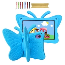 for iPad mini 6th Gen 8.3" 2021 / iPad mini 7th Gen (A17 Pro) 2024 8.3" Kids Girls Case with Kickstand Soft EVA Foam Lightweight Shockproof Handle Stand Cover, Blue