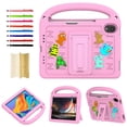 thumbnail image 1 of for iPad mini 6th Gen 8.3" 2021 / iPad mini 7th Generation (A17 Pro) 2024 8.3" Silicone Kids Friendly Shockproof Cute Case with Handle Grip, Heavy Duty Multiple Angles Kickstand Rugged Cover, Pink, 1 of 8
