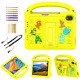 thumbnail image 1 of for iPad mini 6th Gen 8.3" 2021 / iPad mini 7th Generation (A17 Pro) 2024 8.3" Silicone Kids Shockproof Cute Case with Handle, Multiple Angles Stand Rugged Cover with Removable Shoulder Strap, Yellow, 1 of 9