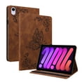thumbnail image 1 of iPad mini 6th Generation 8.3 inch Case,Dteck Butterfly Pattern Leather Card Holder Wallet Case Kickstand Hybrid Rubber Folio Flip Cover for iPad mini 6 2021,Brown, 1 of 6
