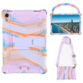 thumbnail image 1 of iPad mini 6th Generation 8.3 inch Case,Dteck Shockproof Silicone Rubber Handle Case Kickstand Back Shell Cover with Shoulder Strap for Apple iPad mini 6th Generation,Colorful/Purple, 1 of 5
