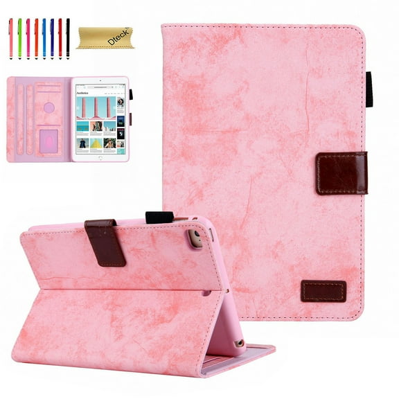 iPad mini 7.9 inch Tablet Business Case, Dteck Magnetic Flip PU Leather Wallet Case, Multiple Angles Viewing Stand Cover, Auto Wake Sleep Compatible For iPad mini 1 2 3 4 5 7.9", Pink