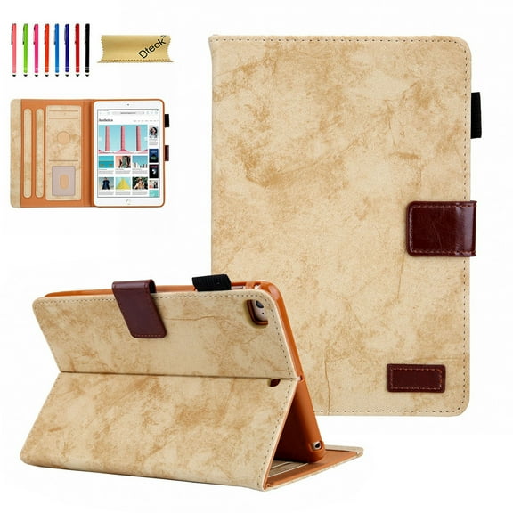 iPad mini 7.9 inch Tablet Business Case, Dteck Magnetic Flip PU Leather Wallet Case, Multiple Angles Viewing Stand Cover, Auto Wake Sleep Compatible For iPad mini 1 2 3 4 5 7.9", Yellow