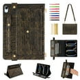 thumbnail image 1 of for iPad mini 7th Gen 2024/mini 6th Gen 2021 Case, Handbag Design PU Leather Stand Cover with Elastic Hand Strap and Detachable Adjustable Shoulder Strap, Pencil Holder, Document Card Pocket,Blackgold, 1 of 9