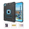 thumbnail image 1 of iPad mini Case, Dteck 3 in 1 Hybrid Heavy Duty Rugged Shockproof Anti-Scratch Protective Kickstand Case With PET Screen Protector For iPad mini 1 2 3 (not fit mini 4&5),Black/Blue, 1 of 7