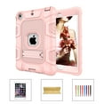 thumbnail image 1 of iPad mini Case, Dteck 3 in 1 Hybrid Heavy Duty Rugged Shockproof Anti-Scratch Protective Kickstand Case With PET Screen Protector For iPad mini 1 2 3 (not fit mini 4&5),Rosegold, 1 of 7