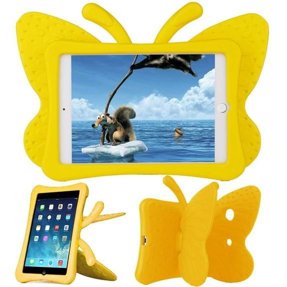 iPad mini Kids Case, iPad mini 1 2 3 4 5 7.9 inch Tablet Case For Kids, Dteck Light Weight Shockproof EVA Foam Protective Tablet Cover Handle Stand Child Friendly Case, Yellow