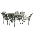 thumbnail image 1 of iPatio Modern 7-Piece Aluminum Dining Set with Cushion: Durable, Comfortable, Weather-Resistant Outdoor Patio Furniture Set with 6 Armchairs and Rectangular Table, Cast Silver, 1 of 5
