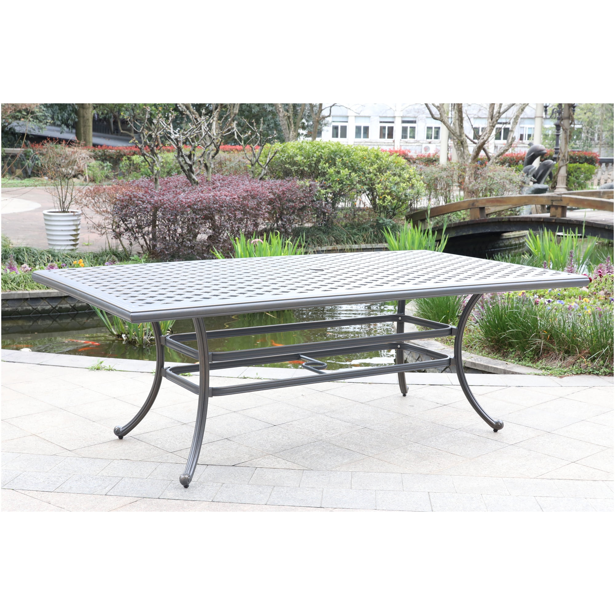 Dessert Night 46x86 Inch Rectangular Aluminum Outdoor Dining Table
