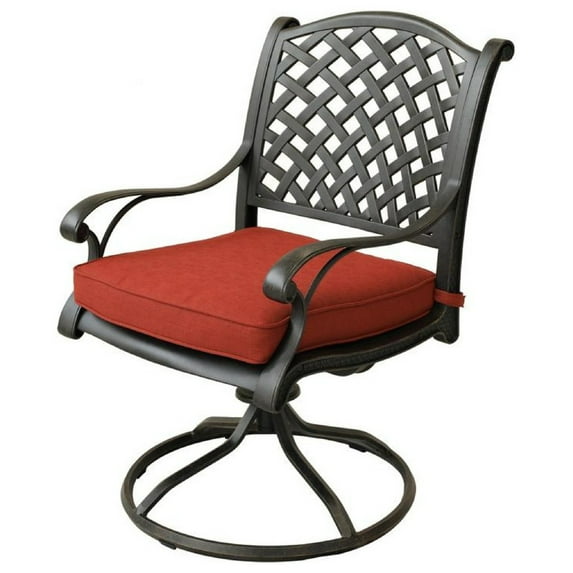 iPatio Outdoor Aluminum Swivel Rocker Dining Chairs with Cushions: Weather-Resistant, Modern, Durable , Comfortable Dining Arm Chairs for Patio, Garden, and Backyard, Set of 2 (Terracotta)