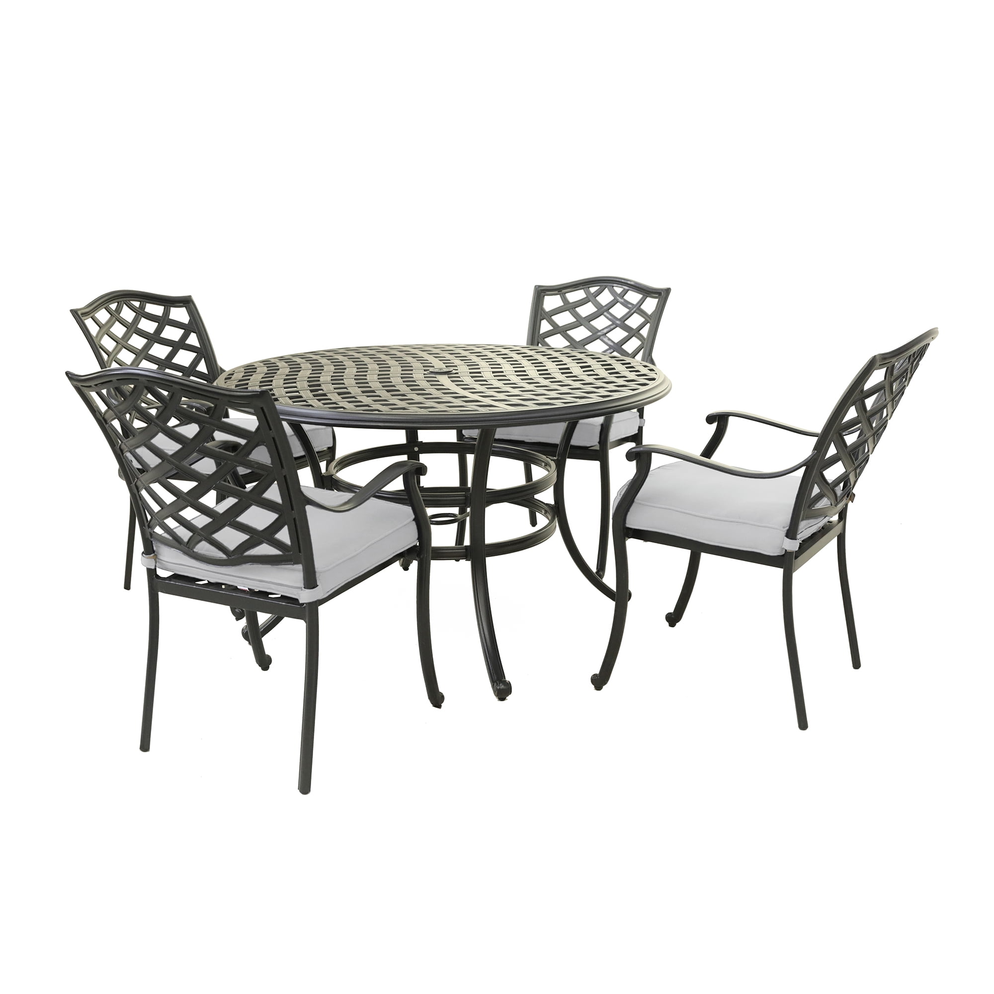 iPatio Stylish Outdoor Aluminum 5Piece Round Dining Set Weather
