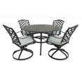 thumbnail image 1 of iPatio Stylish Outdoor Aluminum 5-Piece Round Dining Set: Weather-resistant, Durable, Lightweight, Modern Design Patio Furniture Set with Cushioned Swivel Rockers and Round Table, Gray, 1 of 6