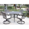 thumbnail image 1 of iPatio Stylish Outdoor Aluminum 5-Piece Round Dining Set: Weather-resistant, Durable, Lightweight, Modern Design Patio Furniture Set with Cushioned Swivel Rockers and Round Table, Canvas Natural, 1 of 6