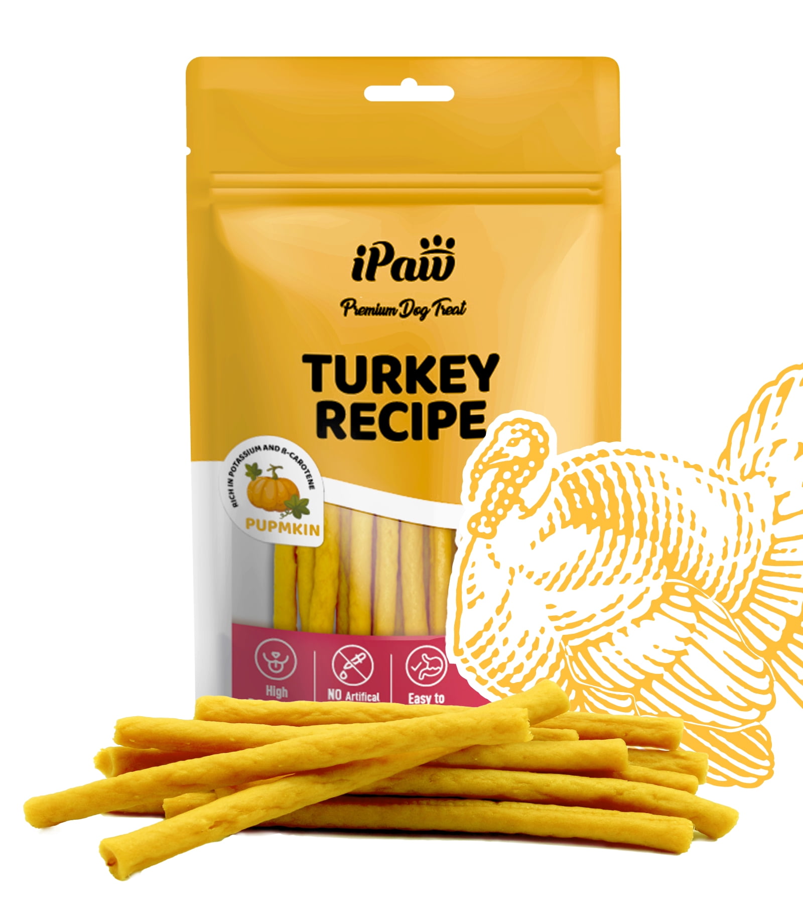iPaw Turkey Dog Treats, All Natural Human Grade Dog Treat, Suitable for ...