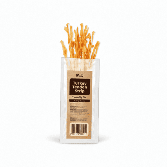 iPaw Turkey Tendons for Dogs, 100% Turkey and US Sourced Raw Material, Hypoallergenic, All Natural Human Grade Puppy Chew, Rawhide Alternative Dog Treats