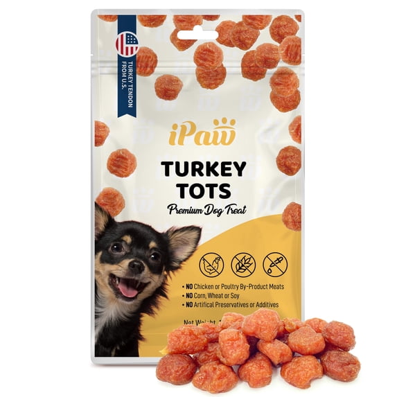 Turkey Tots Dog Treats for Puppy Training, All Natural Human Grade Dog Treat, US Sourced Raw Material