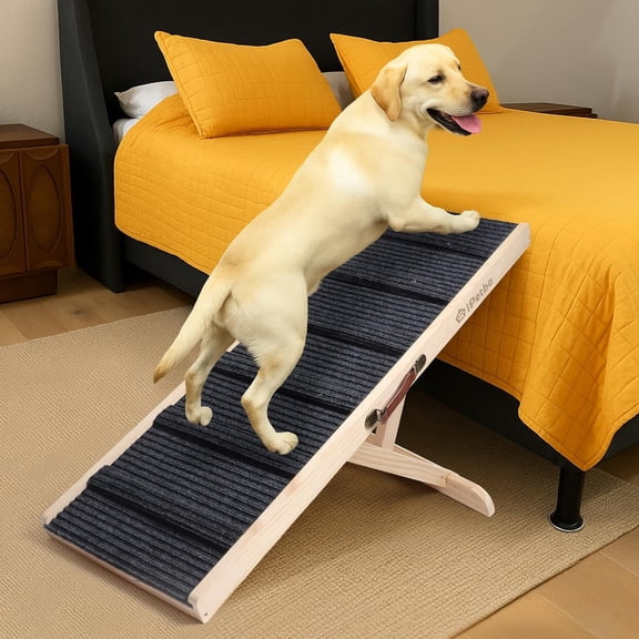 iPetba Dog Ramp for Bed & Couch for Small & Medium Dogs - Joint-Friendly, Anti-Slip, Adjustable, Odor-Free, Up to 70 lbs