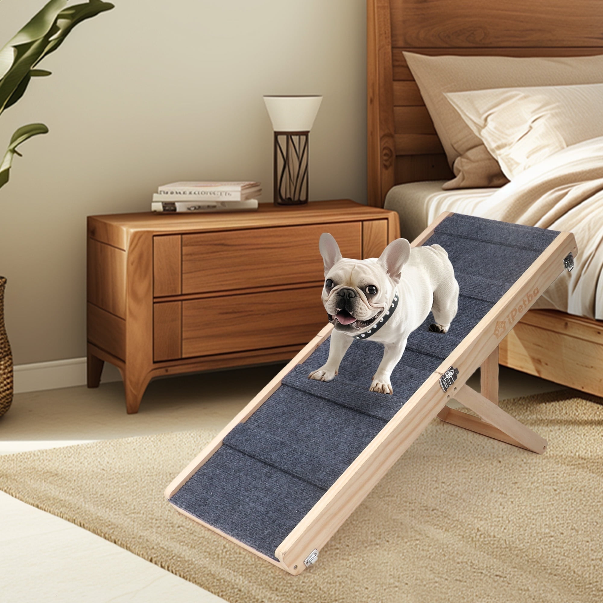 iPetba Foldable Dog Ramp for Couch Portable Wooden Pet Ramp for Small