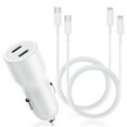 Apple iPhone 13/12/11/14 USBC Rapid Car Charger, 24W Dual Port with