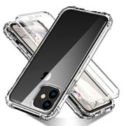 iPhone 11 6.1" Case with Built in Screen Protector, Allytech Full Body Shockproof Dual Layer High Impact Protective Anti-Scratch Soft TPU Cover Cases for iPhone 11 6.1 inch 2019, Clear