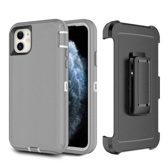 For iPhone 11 (6.1") Shockproof Heavy Duty Full Body Protection Hybrid Defender Rugged Case with Holster