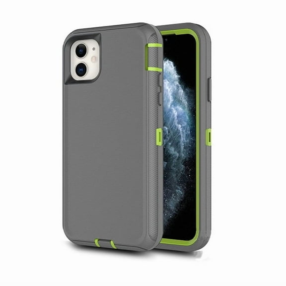 For iPhone 11 (6.1") Shockproof Heavy Duty Full Body Protection Hybrid Defender Rugged Case with Holster