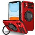 thumbnail image 1 of for iPhone 11 Back Case, Ultra Slim 360 Degree Rotating Ring Kickstand Support Car Magnetic Mount Drop Protective TPU+ PC Hybrid Phone Case Cover for iPhone 11, Red, 1 of 11
