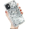 thumbnail image 1 of iPhone 11 Bling Glitter Case,Luxury Shiny Diamond Crystal Rhinestone Sparkly Jewelled Gemstone 3D Handmade Clear Cover Case for iPhone 11 6.1'', 1 of 4