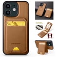 thumbnail image 1 of For iPhone 11 Case with 2 in 1 Detachable Magnetic Wallet RFlD Blocking Card Slots Pocket, Compatible MagSafe, Back Flip Kickstand Premium PU Leather Wireless Charging Phone Case,Brown, 1 of 9