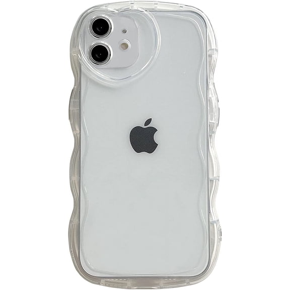 for iPhone 11 Case (2019 6.1"),Cute Clear Love Case,with Love-Heart Camera Frame Wavy Edge Transparent Full Protective Soft TPU Shockproof Phone Cases Cover for Women Girls Clear