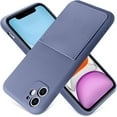 thumbnail image 1 of iPhone 11 Case 2019 (6.1 Inch) Liquid Silicone Card Slot Soft Thin Ultra Slim Fit Cover Shockproof Anti Scratch Microfiber Lining Full Body Protection Shell for iPhone 11-Lavender Grey, 1 of 12
