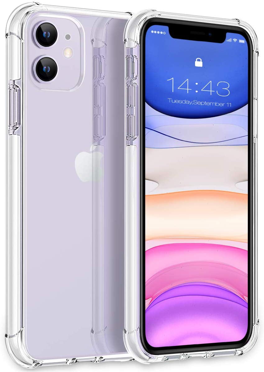 Custodia Per IPhone 11 (6,1") - Cover Trasparente Morbida Con Farfalla Rosa, TPU Antiurto E Paraurti