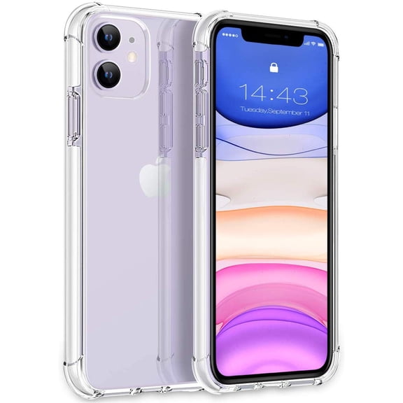 Compatible with iPhone 11 Case 2019, Shockproof Clear Case with Soft TPU Bumper Cover Case for iPhone 11 6.1 inch