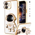 thumbnail image 1 of for iPhone 11 Case Astronaut Cute Girls Women Girly Unique White Phone Cases with Hidden Stand Kickstand 6D Design with Camera Lens Protector Cover for iPhone 11 6.1'', 1 of 11