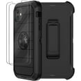 for iPhone 11 Case with Belt Clip Holster, 2 x Screen Protector