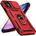 thumbnail image 1 of for iPhone 11 Case with Camera Lens Cover, HD Screen Protector, 10 FT Military Grade Drop Protection, Magnetic Ring Holder Kickstand Protective Phone Case for iPhone 11, Red, 1 of 12