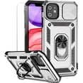 thumbnail image 1 of for iPhone 11 Case with Camera Lens Cover HD Screen Protector, Dual Layer [15 FT Military Grade Drop Protection] Magnetic Ring Holder Kickstand Protective Phone Case for iPhone 11 6.1 inch (Silver), 1 of 17