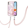 thumbnail image 1 of iPhone 11 Case, iPhone 11 Case Marble, Allytech Flexible Rubber Slim Fit Lightweight Shoulder Strap Lanyard Anti-scratch Shockproof Heavy Duty Protection Back Cover for Apple iPhone 11 6.1", Pink, 1 of 4