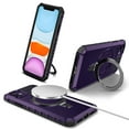 thumbnail image 1 of for iPhone 11 Case [Compatible with MagSafe] [Military-Grade Protection], Shockproof Protective Slim Invisible Kickstand Car Mount Magnetic Armor Cover For iPhone 11, Purple, 1 of 10