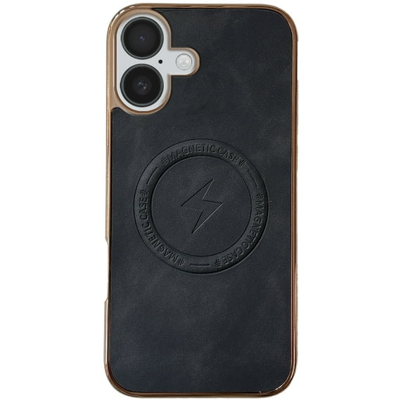 for iPhone 11 Case Compatible with MagSafe,Vintage Classic Leather Luxury Business Vintage PU Cover,Plating Edge Anti-Scratch Shockproof Case for iPhone 11,Black