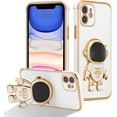 thumbnail image 1 of for iPhone 11 Case Cute 6D Astronaut Case with Stand Function Luxury Plating Case Cover Slim Fit Soft TPU Shockproof Bumper Protective Electroplated Case for Girls Boys,6.1 inch,White, 1 of 12