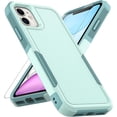 thumbnail image 1 of for iPhone 11 Case: Dual Layer Protective Heavy Duty Cell Phone Case Shockproof Rugged Bumper Tough with Screen Protector - 16ft Military Grade Drop Tested for Appple iPhone 11 (6.1 inch), Green, 1 of 16
