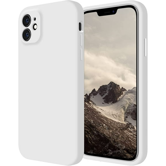 iPhone 11 Case, [ Edge] Upgraded [Camera Protecion] Silicone Phone Case with Soft Anti-Scratch Microfiber Lining, 6.1 inch, White