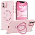 thumbnail image 1 of for iPhone 11 Case with Invisible Magnetic Ring Stand Translucent iPhone 11 Phone Case 6.1" [Compatible with MagSafe][Military-Grade Drop Protection][Great Grip Feeling], Pink, 1 of 15