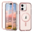 thumbnail image 1 of for iPhone 11 Case Magnetic, [Compatible with Magsafe] Built-in Screen Protector Shockproof Dustproof Crystal Clear Anti-Scratch Folio Flip Phone Case for iPhone 11, Pink, 1 of 8