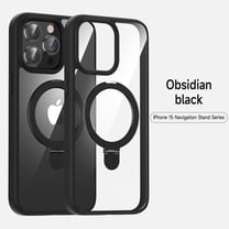For iPhone 11 Case with Magnetic Invisible Stand Compatible with MagSafe Transparent Matte iPhone 11 Phone Case with Ring Holder for Shockproof Protective Phone Case, Black