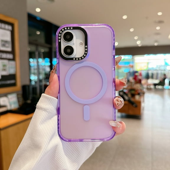 for iPhone 11 Case Magnetic Phone Case Compatible with MagSafe, Soft TPU Bumper Hard Translucent Matte Back Slim Fit Grip Shockproof Protective Cover for Men Women Girls,Purple